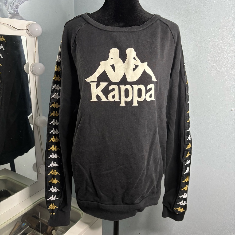 Kappa Black and White Sweatshirt with Gold Accents